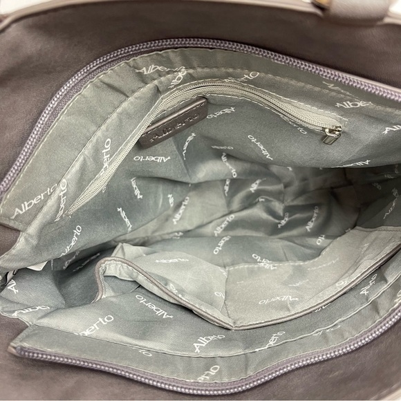 ALBERTO backpack purse 2 in 1 shoulder bag grey vegan leather - Picture 13 of 16